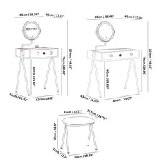 Retro Cherry Wood Vanity With Illuminated Mirror