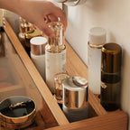 Retro Cherry Wood Vanity With Illuminated Mirror