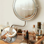 Retro Cherry Wood Vanity With Illuminated Mirror
