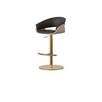 Retro Jacquard Adjustable Swivel Bar Stool With Wrapped Arms