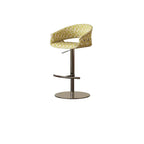 Retro Jacquard Adjustable Swivel Bar Stool With Wrapped Arms