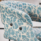 Retro Jacquard Adjustable Swivel Bar Stool With Wrapped Arms