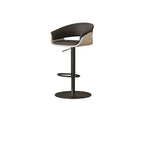 Retro Jacquard Adjustable Swivel Bar Stool With Wrapped Arms
