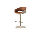 Retro Jacquard Adjustable Swivel Bar Stool With Wrapped Arms