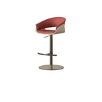 Retro Jacquard Adjustable Swivel Bar Stool With Wrapped Arms