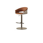 Retro Jacquard Adjustable Swivel Bar Stool With Wrapped Arms