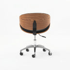 Retro Leather Office Chair Series with Wood Trim, Swivel Lift Base