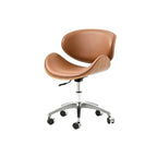 Retro Leather Office Chair Series with Wood Trim, Swivel Lift Base