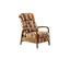 Retro Plaid Chair Recliner With Ash Wood Frame and Quilted Lounge Comfort