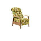 Retro Plaid Chair Recliner With Ash Wood Frame and Quilted Lounge Comfort