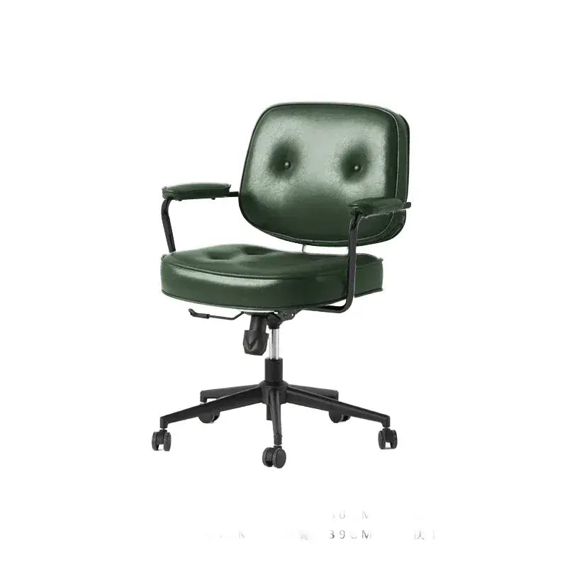 Retro Upholstered Office Chair Series with Metal Frame and Adjustable Height