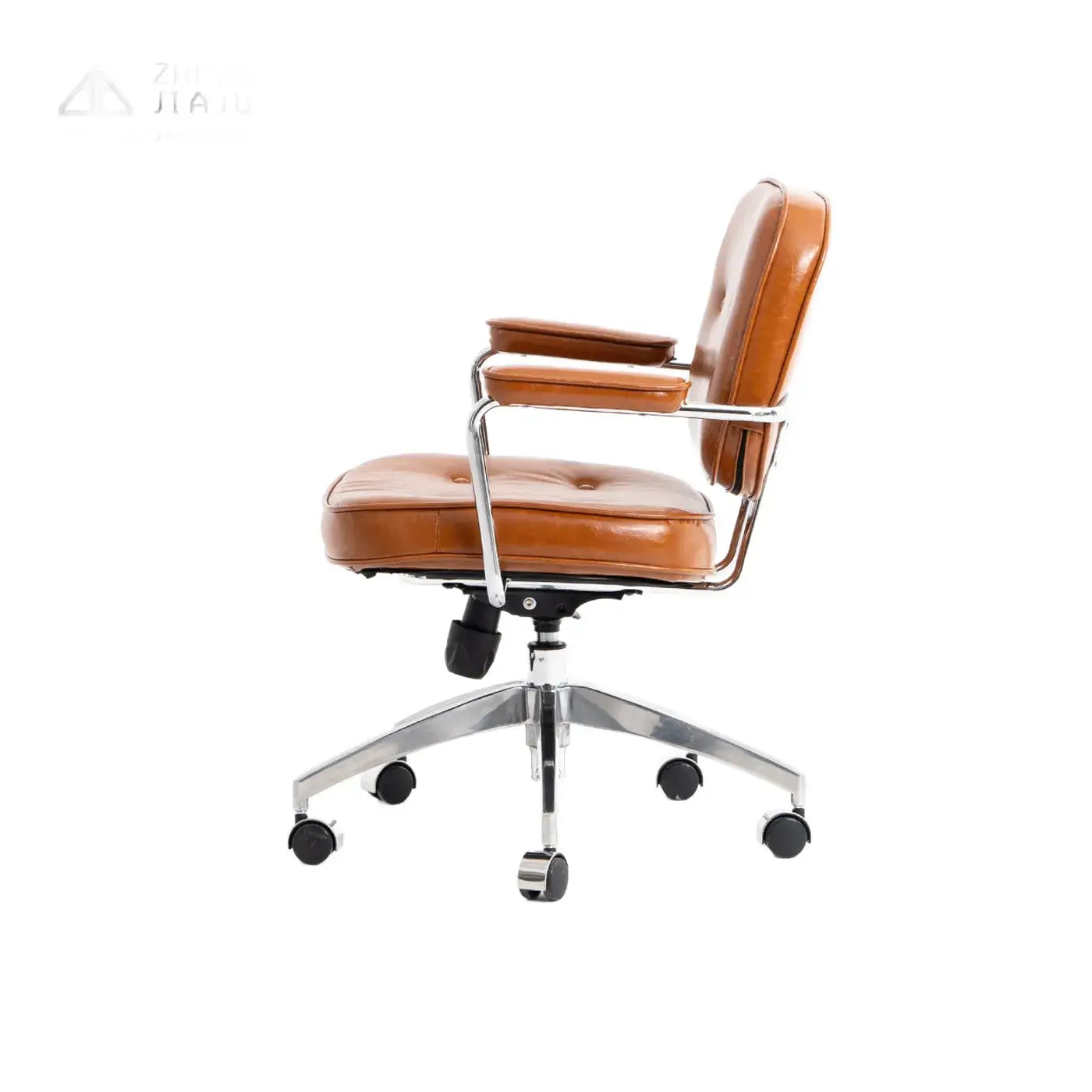Retro Upholstered Office Chair Series with Metal Frame and Adjustable Height Secondary image