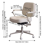 Retro Upholstered Office Chair Series with Metal Frame and Adjustable Height Dimensions
