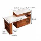 Retro Wood Extendable Kitchen Island Table With Storage and Casters