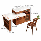 Retro Wood Extendable Kitchen Island Table With Storage and Casters