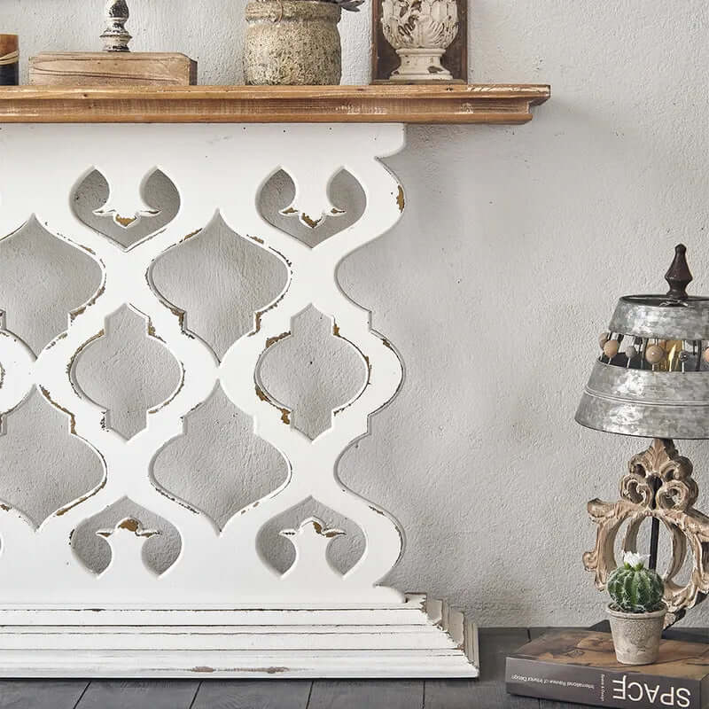 Retro Wood & Magnesium Oxide Console Table