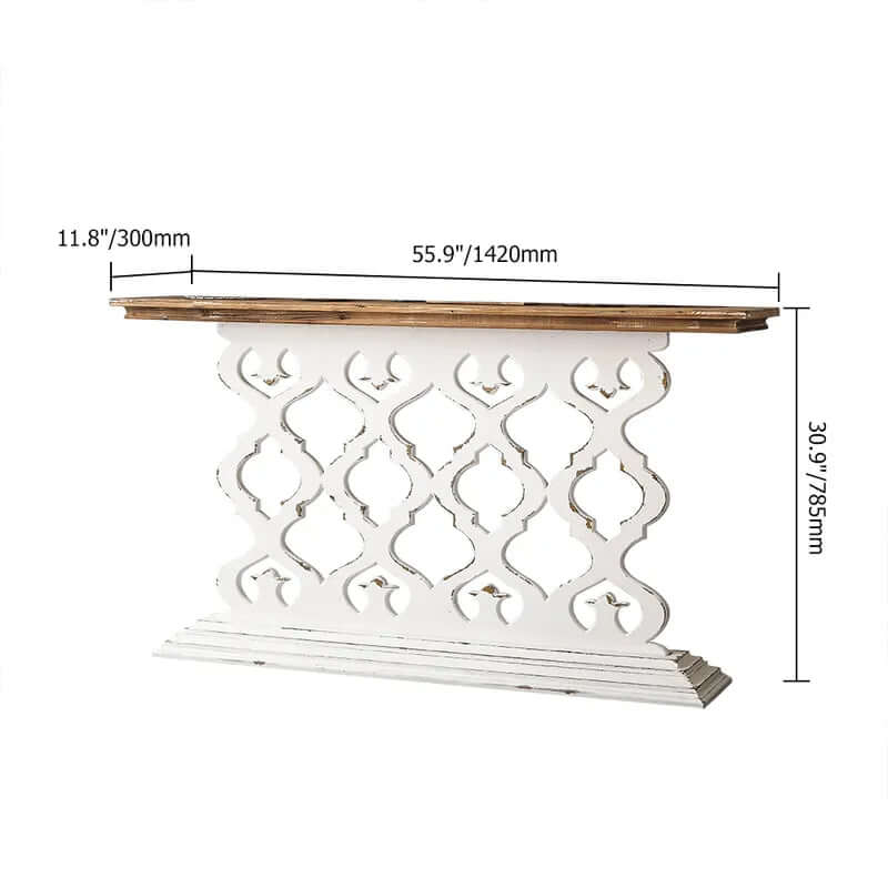 Retro Wood & Magnesium Oxide Console Table