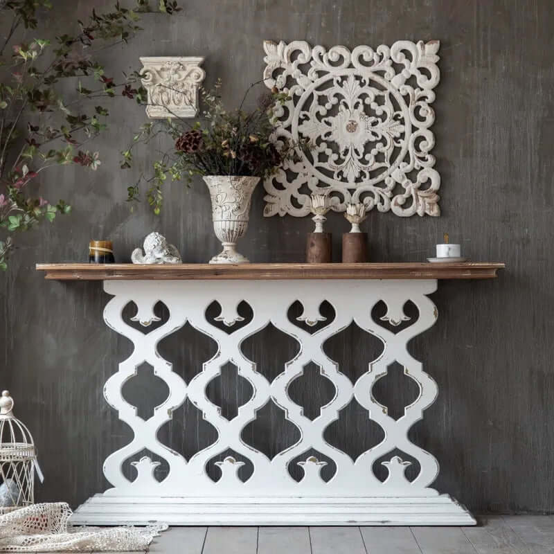 Retro Wood & Magnesium Oxide Console Table