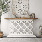 Retro Wood & Magnesium Oxide Console Table Main Product Image