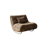 Retro Zebra Print Chair Series with Curved Steel Base and Plush Cushion