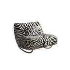 Retro Zebra Print Chair Series with Curved Steel Base and Plush Cushion
