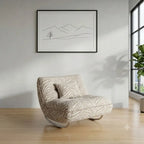 Retro Zebra Print Chair Series with Curved Steel Base and Plush Cushion