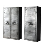 Rivet Metal Wardrobe Armoire With Hanging Rod and Shelves