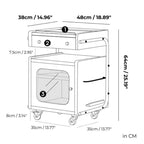 Robot-Shaped Wooden Side Table With Tilting Top & Wheels