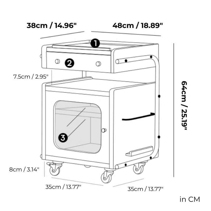 Robot-Shaped Wooden Side Table With Tilting Top & Wheels