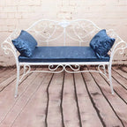 Rococo-Inspired Outdoor Bench in Powder-Coated Iron Frame