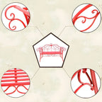 Rococo-Inspired Outdoor Bench in Powder-Coated Iron Frame