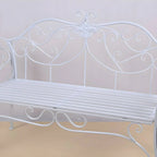 Rococo-Inspired Outdoor Bench in Powder-Coated Iron Frame