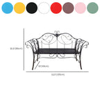 Rococo-Inspired Outdoor Bench in Powder-Coated Iron Frame Dimensions