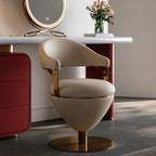 Romantic Jacquard Vanity Stool for Bedroom, Plush Chenille Comfort