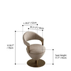 Romantic Jacquard Vanity Stool for Bedroom, Plush Chenille Comfort