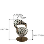 Romantic Jacquard Vanity Stool for Bedroom, Plush Chenille Comfort