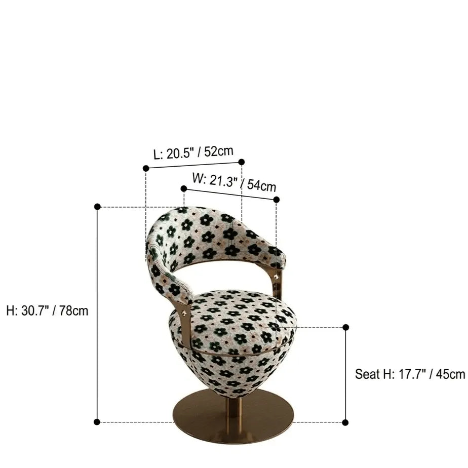 Romantic Jacquard Vanity Stool for Bedroom, Plush Chenille Comfort