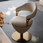 Romantic Jacquard Vanity Stool for Bedroom, Plush Chenille Comfort