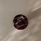 Rosso Marble and Bubble Glass Sculptural Side Table for Living Rooms