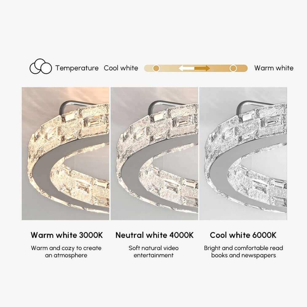 Round Crystal LED Dome Semi-Flush Mount Chandelier in Chrome