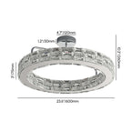 Round Crystal LED Dome Semi-Flush Mount Chandelier in Chrome Dimensions