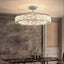 Round Crystal LED Dome Semi-Flush Mount Chandelier in Chrome Main Product Image