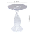 Round Spiral Helix Acrylic Side Table, Modern Clear Design
