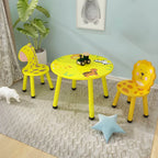 Round & Square Kids' Animal-Themed Wooden Desk Sets with Matching Chairs