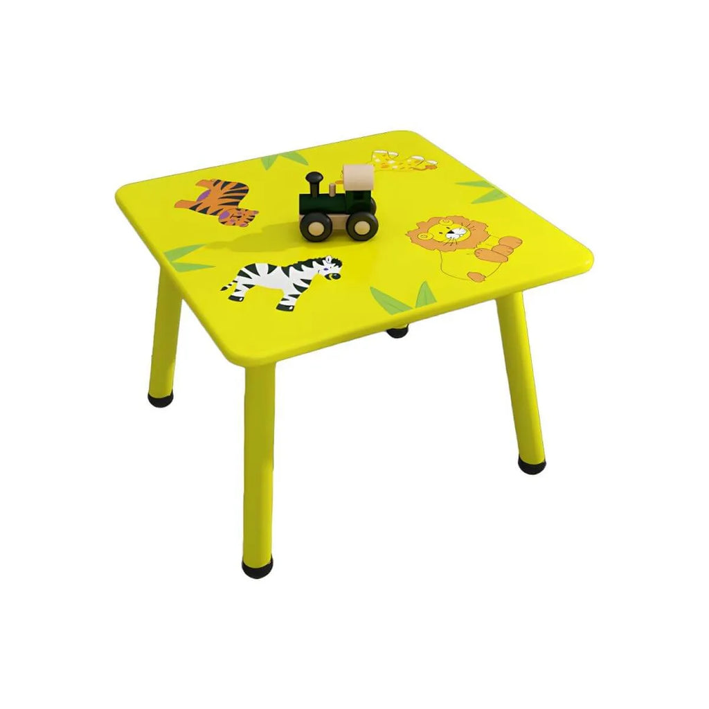 Round & Square Kids' Animal-Themed Wooden Desk Sets with Matching Chairs