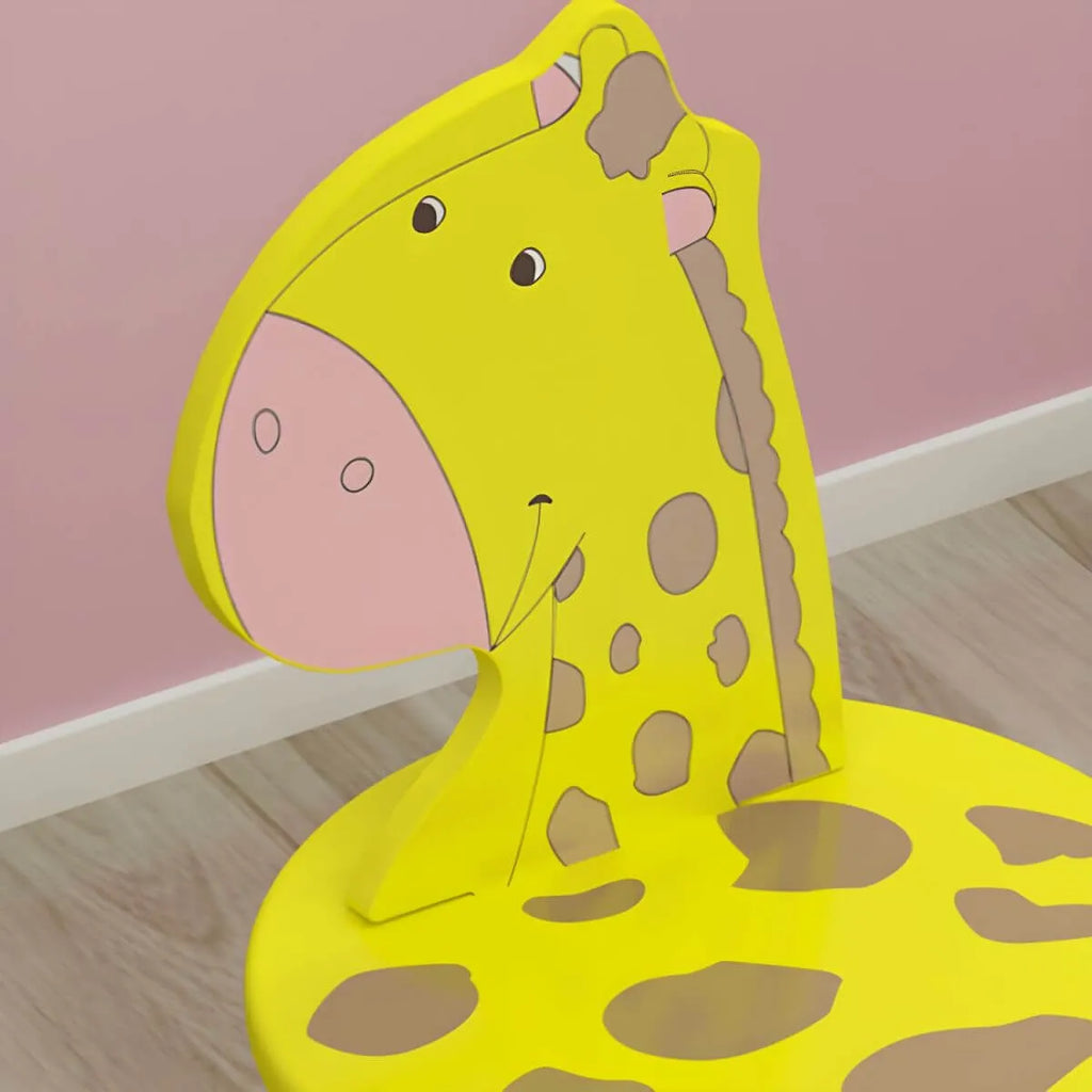 Round & Square Kids' Animal-Themed Wooden Desk Sets with Matching Chairs