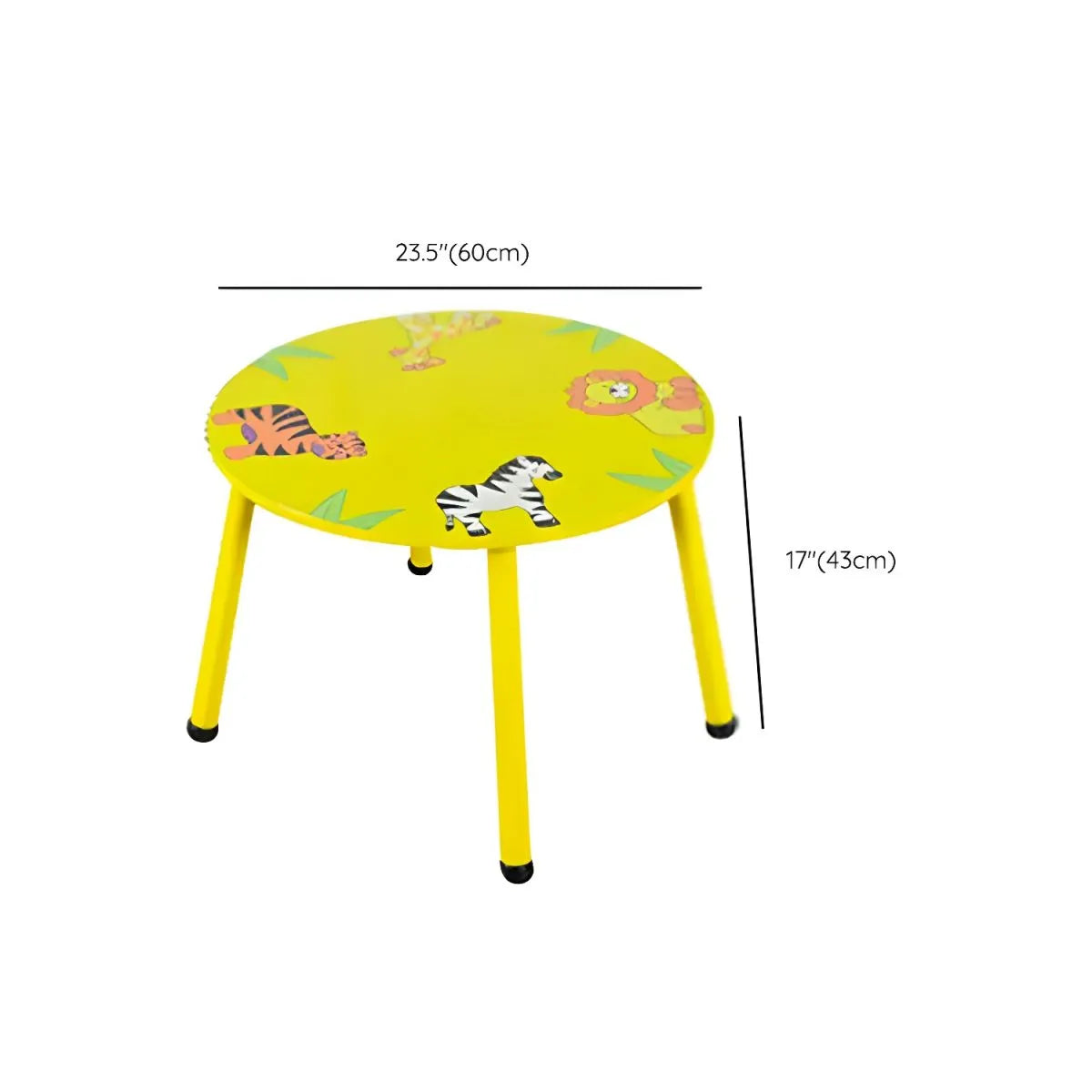 Round & Square Kids' Animal-Themed Wooden Desk Sets with Matching Chairs Dimensions