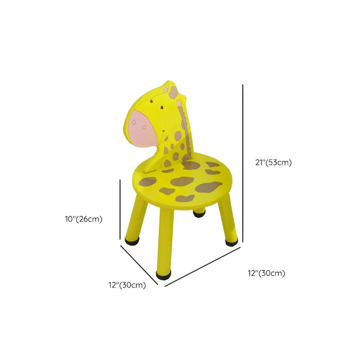 Round & Square Kids' Animal-Themed Wooden Desk Sets with Matching Chairs Dimensions