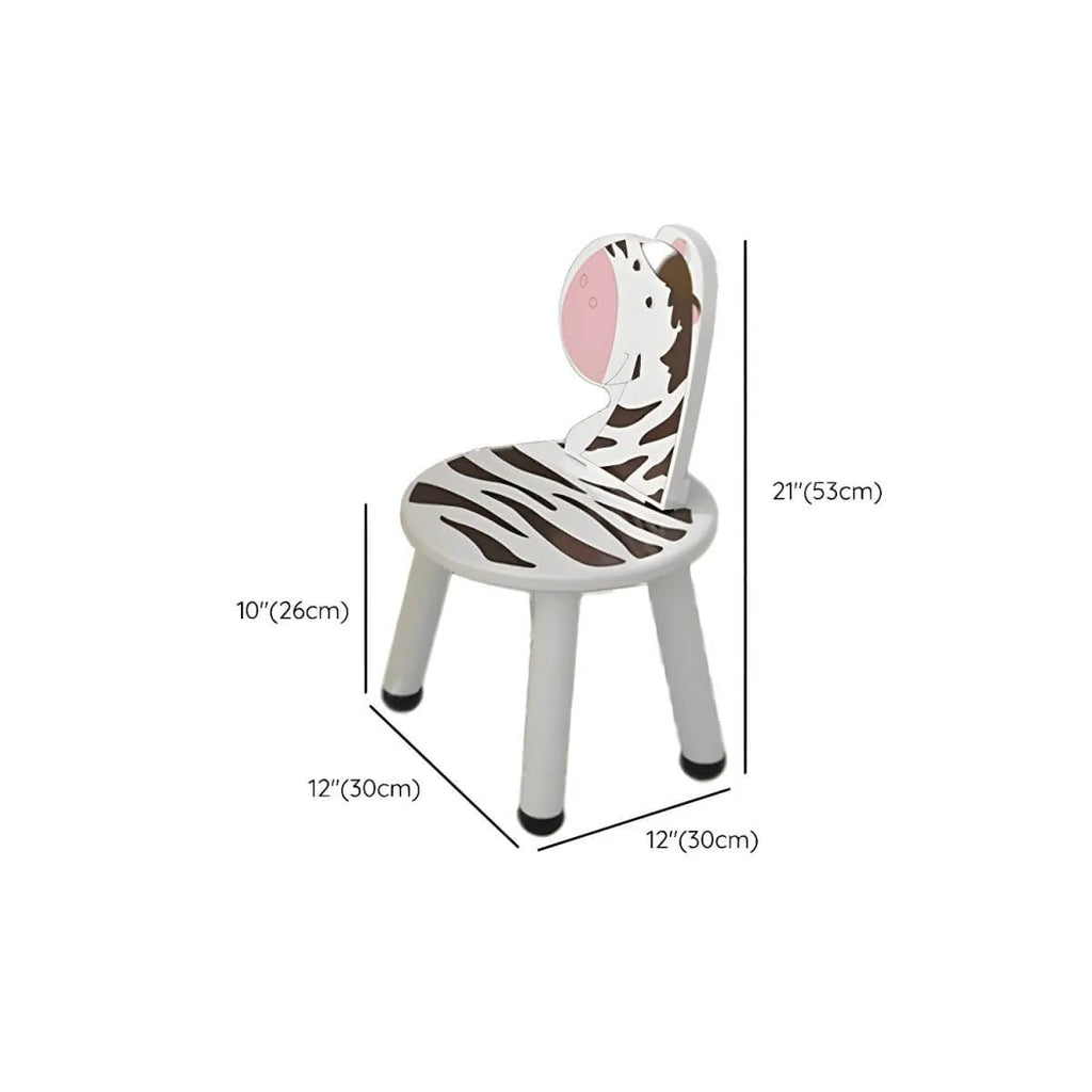 Round & Square Kids' Animal-Themed Wooden Desk Sets with Matching Chairs Dimensions