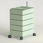 Rounded 5-Drawer Mobile Filing Cabinet With Open Top Storage